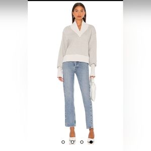 Agolde High Rise Straight Jeans in Light Blue Wash